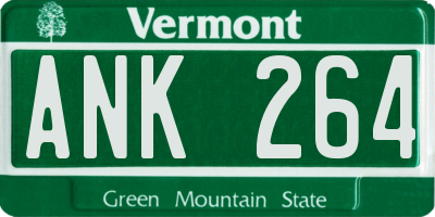 VT license plate ANK264