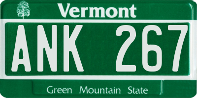 VT license plate ANK267