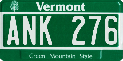 VT license plate ANK276