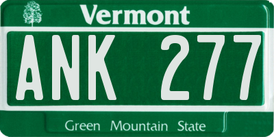 VT license plate ANK277
