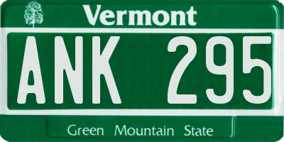 VT license plate ANK295