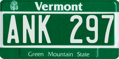 VT license plate ANK297