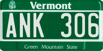 VT license plate ANK306
