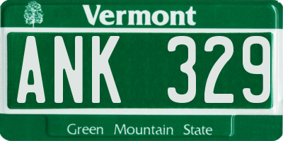 VT license plate ANK329
