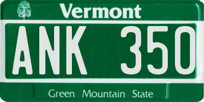 VT license plate ANK350