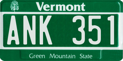 VT license plate ANK351