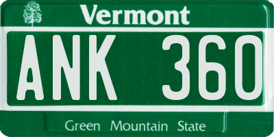 VT license plate ANK360