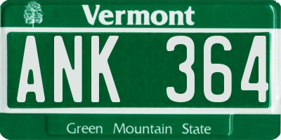 VT license plate ANK364
