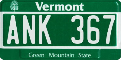 VT license plate ANK367
