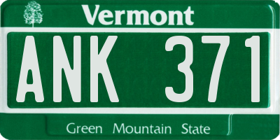 VT license plate ANK371