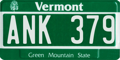 VT license plate ANK379