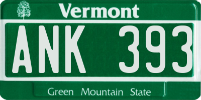 VT license plate ANK393