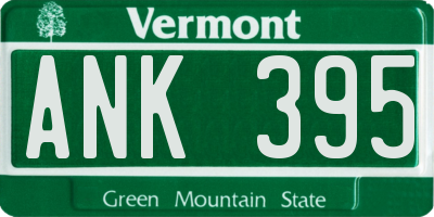 VT license plate ANK395