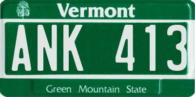 VT license plate ANK413
