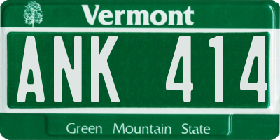 VT license plate ANK414