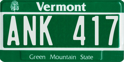 VT license plate ANK417