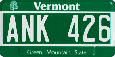 VT license plate ANK426