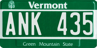VT license plate ANK435