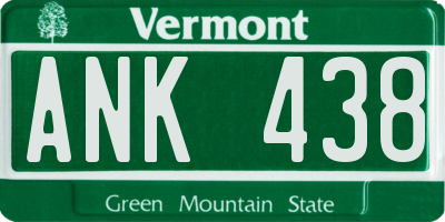 VT license plate ANK438