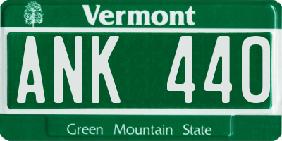 VT license plate ANK440