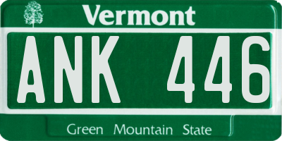 VT license plate ANK446
