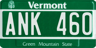 VT license plate ANK460