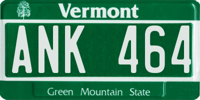 VT license plate ANK464