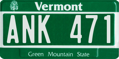 VT license plate ANK471