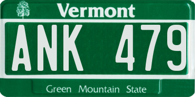 VT license plate ANK479