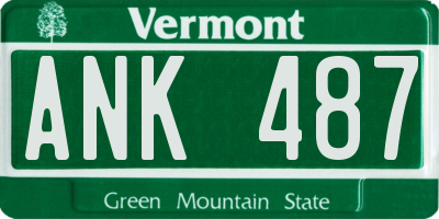 VT license plate ANK487