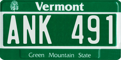 VT license plate ANK491