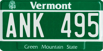 VT license plate ANK495