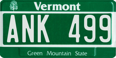 VT license plate ANK499