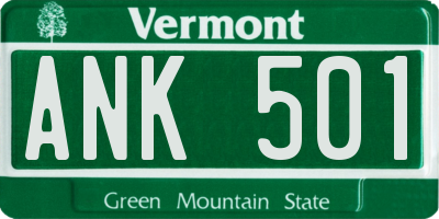 VT license plate ANK501