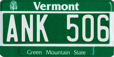 VT license plate ANK506