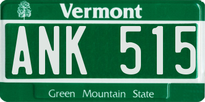 VT license plate ANK515