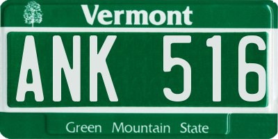 VT license plate ANK516