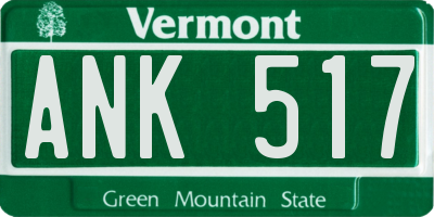 VT license plate ANK517