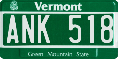 VT license plate ANK518