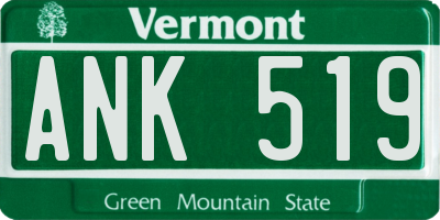VT license plate ANK519