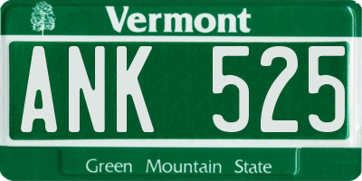 VT license plate ANK525