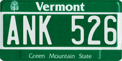 VT license plate ANK526