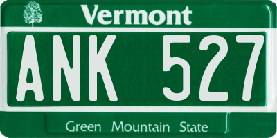 VT license plate ANK527