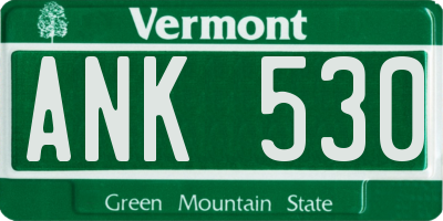 VT license plate ANK530