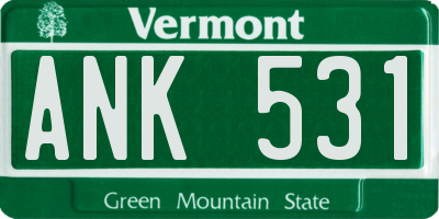 VT license plate ANK531