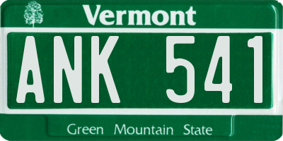 VT license plate ANK541