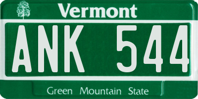VT license plate ANK544