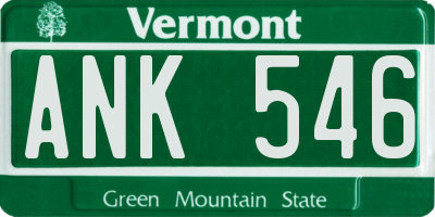 VT license plate ANK546
