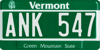 VT license plate ANK547