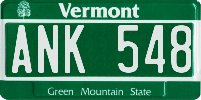 VT license plate ANK548